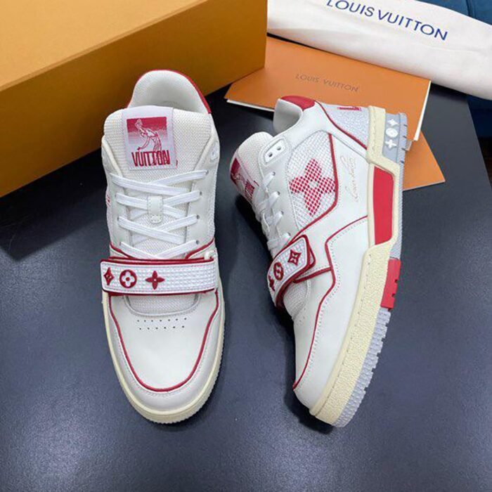 LV Trainer Velcro Strap Monogram 'Red White' - Image 5