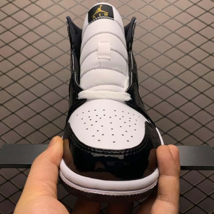 Air Jordan 1 Mid Patent 'Black Gold' - Image 6