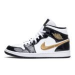 Air Jordan 1 Mid Patent 'Black Gold'