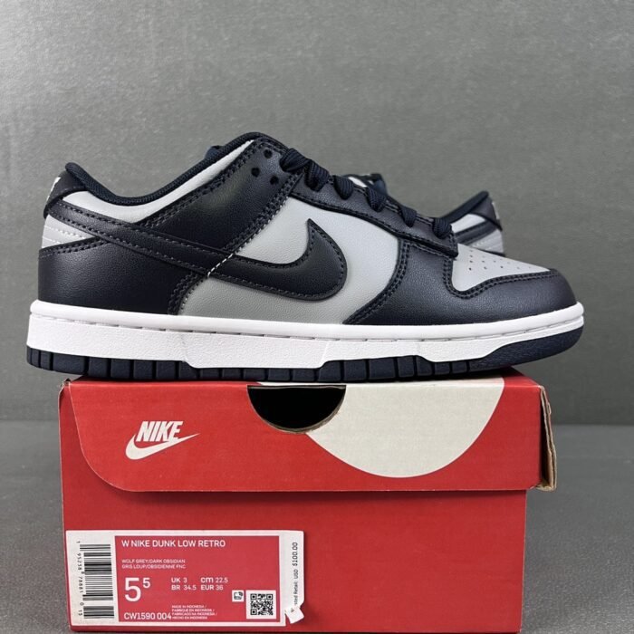 Nike Dunk Low Retro 'Wolf Grey - Dark Obsidian' - Image 2
