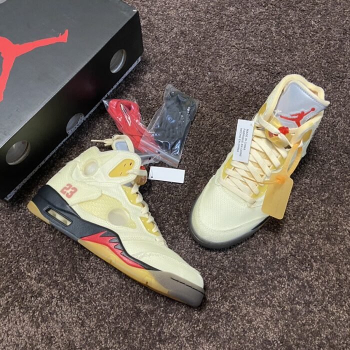 Off-White x Air Jordan 5 SP 'Sail' - Image 4