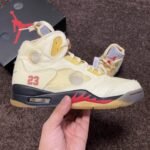 Off-White x Air Jordan 5 SP 'Sail' - Image 3