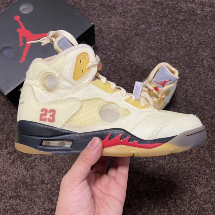 Off-White x Air Jordan 5 SP 'Sail' - Image 3